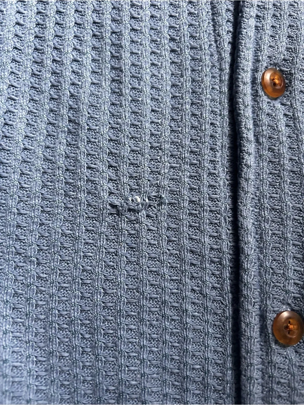 J. Crew Light Blue Short Sleeve Button-Down Shirt with small defect